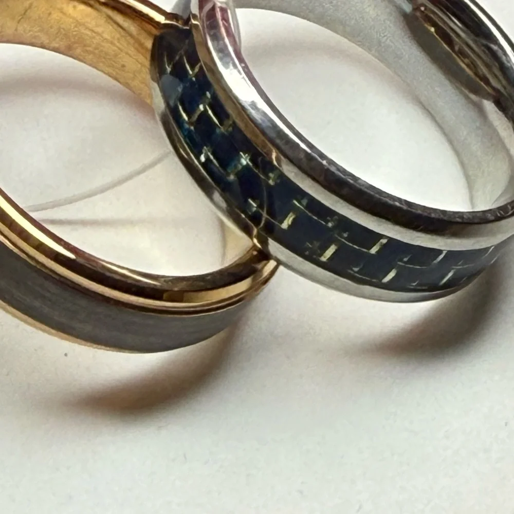 West Coast Jewelry Men’s 3 ring : 2 stainless steel & 1 tungsten carbide 11 New